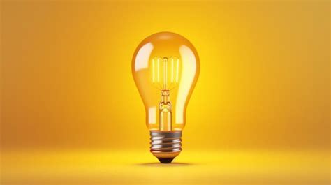 Premium Ai Image A Yellow Light Bulb On A Yellow Background