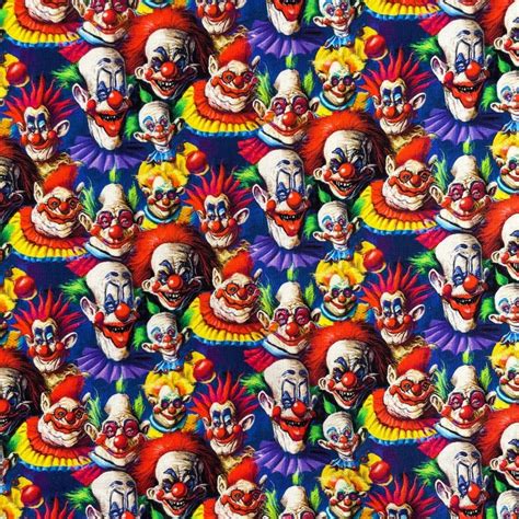 100 Cotton Digital Fabric Nightmare Clowns Halloween 140cm Wide