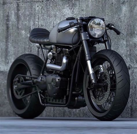 Matte Black Triumph Cafe Racer Cafe Racer Build Cafe Racer Bikes