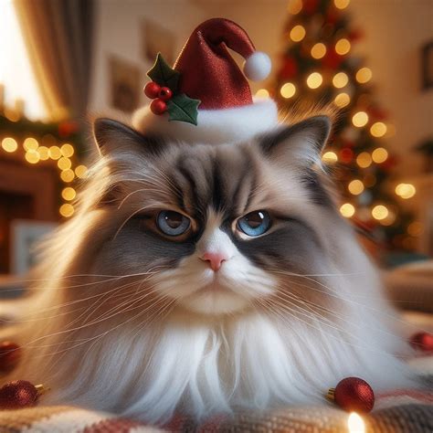 Handcrafted Christmas Cat Cards Premium Luster Photo Paper Set Of 7