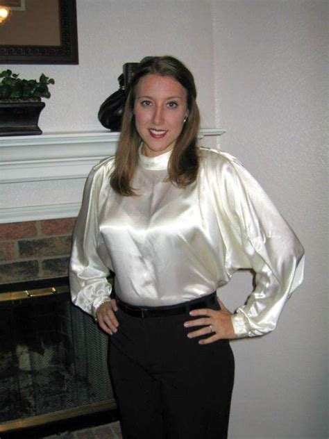 Satin Blouse With Full Sleeve Shiny Blouse Cream Satin Blouse Satin