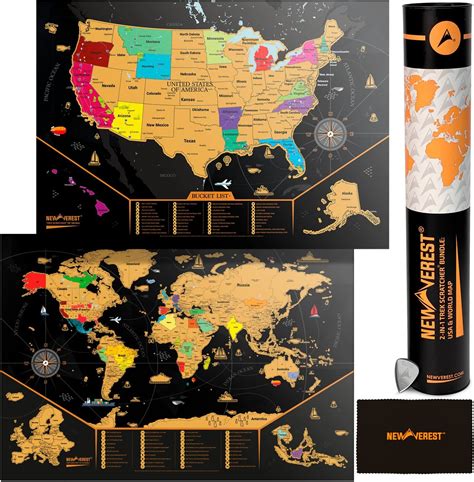 W Wanderlust Maps Usa Map Scratch Off World Map Posters Pack