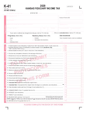 KS DoR K 41 2020 Fill Out Tax Template Online