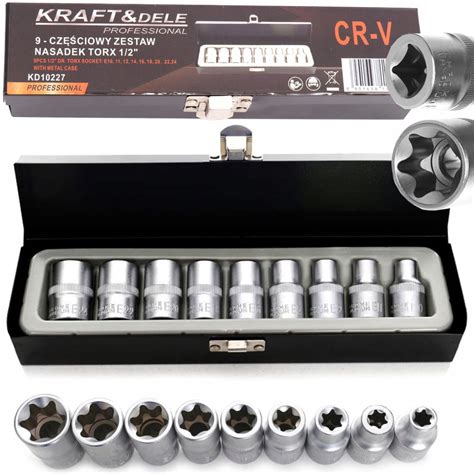 KLUCZE NADADOWE NASADKI TORX E4 E24 9SZT TORXY KD10227 za 30 87 zł z