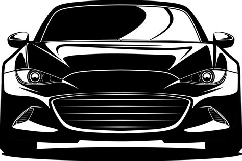 Black And White Car Front Drawing 1395424 Vector Art At Vecteezy