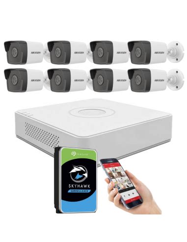 Kit De 8 Camaras De Seguridad 2mpx Ip Exterior Nvr 8ch Hikvision Poe