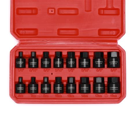 CASOMAN 16pc 3 8 Drive Low Profile Impact Hex Driver Set Cr Mo SAE