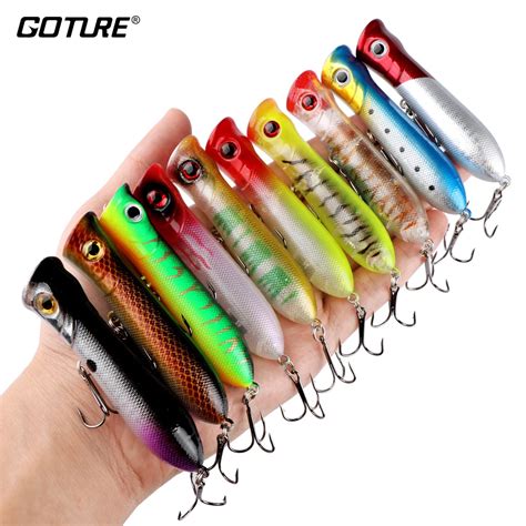 Goture 10pcs Popper Fishing Lure 8cm 11 6g Wobbler Fishing Bait Big