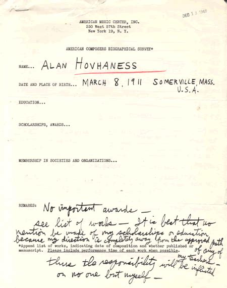 Alan Hovhaness Detailed Biography