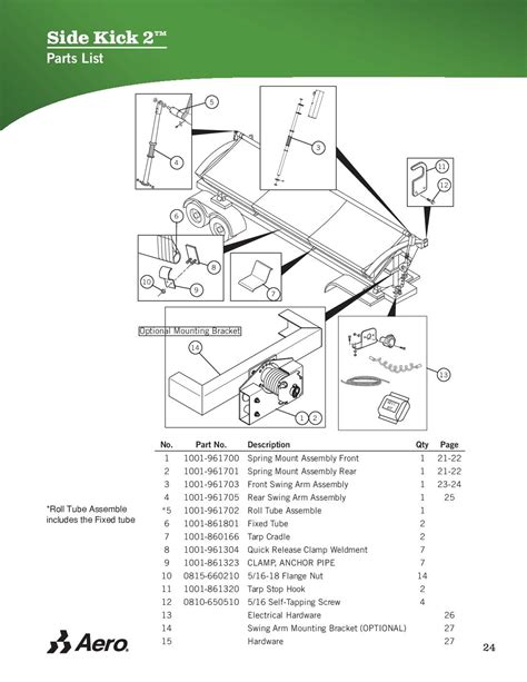 SideKick II Parts | Aero Side Dump Systems Parts - TarpGuy