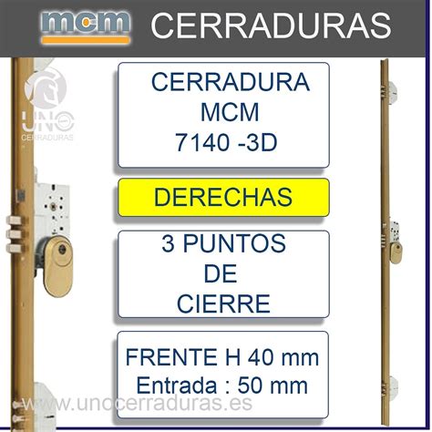 Cerradura Mcm D Hierro Latonado Puntos Dch