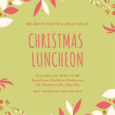 Page 2 - Free custom printable luncheon invitation templates | Canva