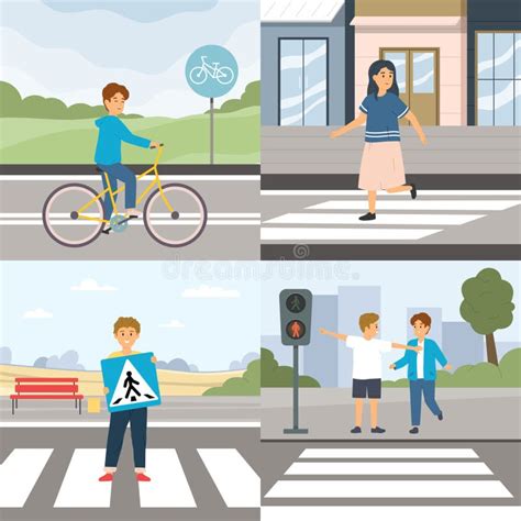 Road Safety Rules Kids Stock Illustrations 260 Road Safety Rules Kids