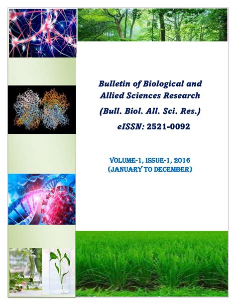 Vol 2016 No 1 2016 Volume 1 Issue 1 2016 January To December Bulletin Of Biological