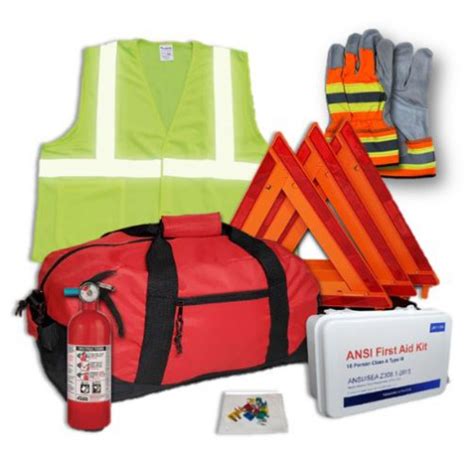 USKITS DOT OSHA Compliant Hi Viz Kit With 2 5lb 1A10BC Fire Extinguisher