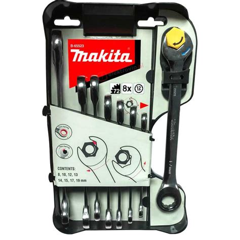 Juego De Llaves Combinadas Con Matraca Pzs Makita B