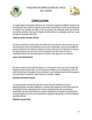 Resumen De Estructura Agraria De Mexico PDF