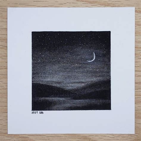 Moon Charcoal Drawing Moon Phase Art Crescent Moon Art Etsy