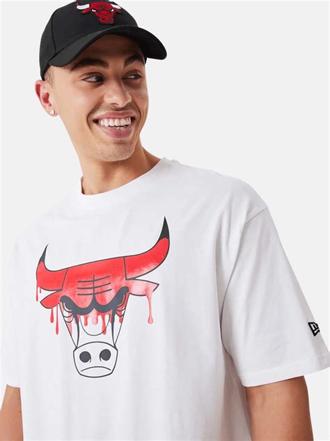 New Era Nba Drip Logo Os Tee Chicago Bulls Streetwear Basket