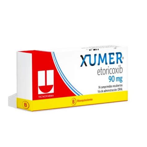 Xumer B Etoricoxib 90mg 14 Comprimidos Recubiertos EcoFarmacias