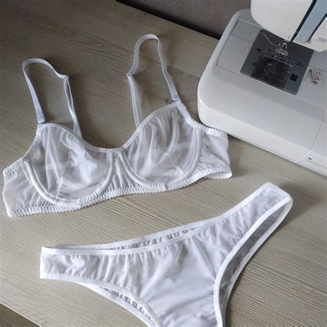 Wedding Lingerie White Mesh Lingerie Set White Bra And Panties