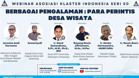 Webinar AksI Seri 50 Berbagai Pengalaman Para Perintis Desa Wisata