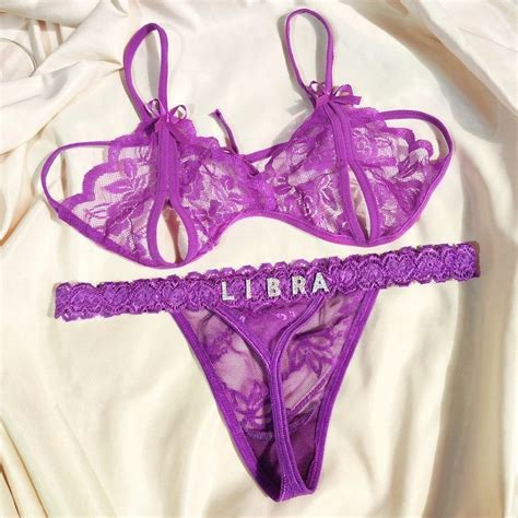 See Through Custom Lingerie Personalized Name Thong And Bra Etsy