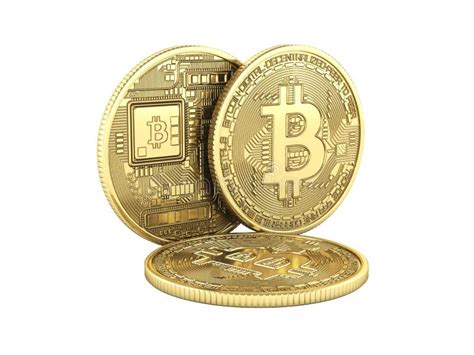 Bitcoin 3D Isometric Physical Bit Coin In Gold Digital Currency