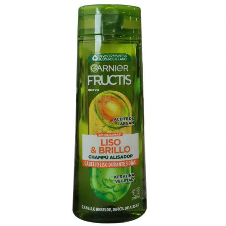 Garnier Fructis champú 380 ml Liso y brillo con keratina vegetal