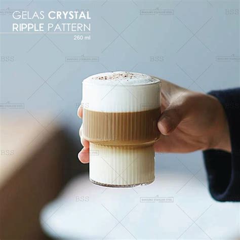 Promo Gelas Crystal Ml Kopi Susu Ripple Yo Reum Aesthetic Korean