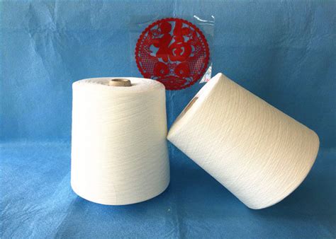 Virgin Ring Spun Polyester Yarn White Color Polyester Core