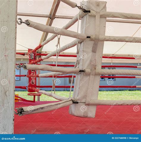 White Boxing Ring Corner Under White Tent Stock Photo Image Of Battle