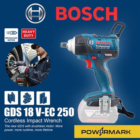 Bosch Gds 18 V Ec 250 Cordless Impact Wrench Bare Tool [powermark