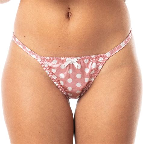 Satini Women S Polkadot Tanga Bikini Briefs Satin Panties At Amazon