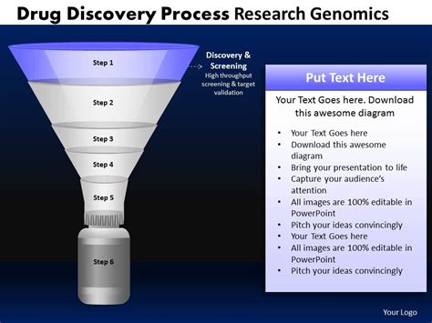 Drug Discovery Process Funnel Diagram Template Presentation Sample