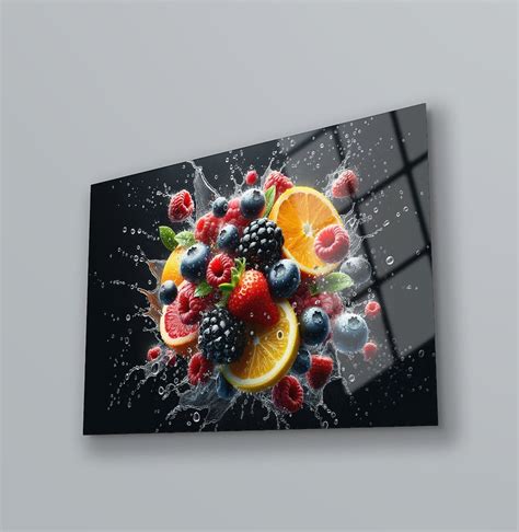 Fruits Wall Decor , Kitchen Wall Art , High Quality , Tempered Glass Printing Wall Art , Vivid ...