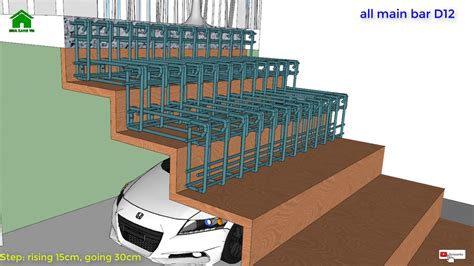 How to install ZigZag Staircase structure I Cách bố trí thép cầu thang