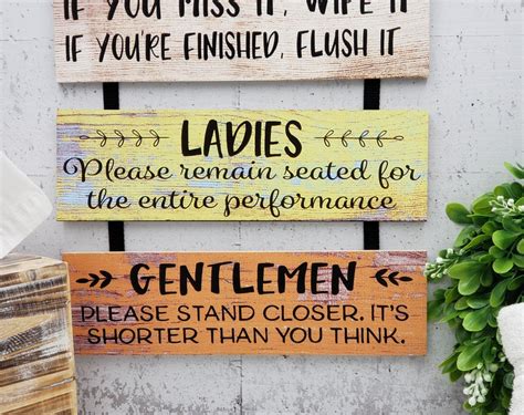 Wooden Bathroom Rules Sign Farmhouse Bathroom Sign Rustic | Etsy