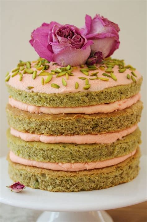 Pistachio Layer Cake With Rose Mascarpone Frosting And 1 Year