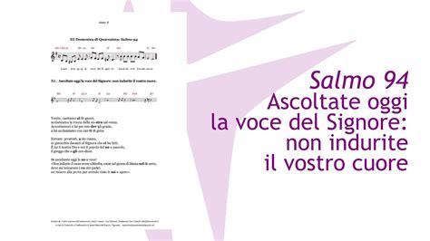 Ascoltate Oggi La Voce Del Signore Non Indurite Il Vostro Cuore