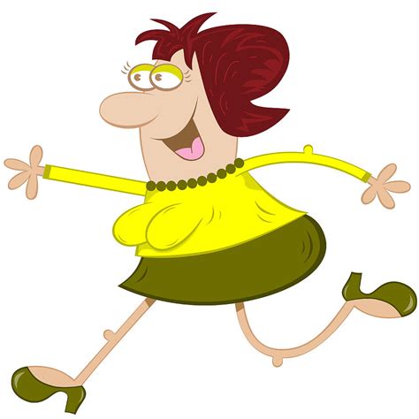 Woman Running Cartoon Character Digital Art By Toots Hallam Pixels