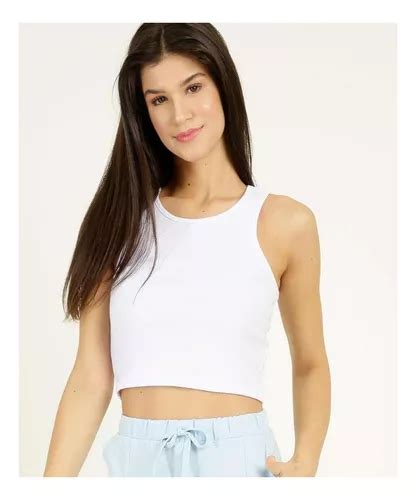 Blusa Cropped Feminina Canelada Sem Manga Marisa Frete Gr Tis