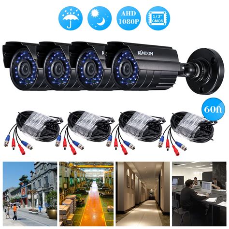 Kkmoon Pcs P Tvl Ahd Waterproof Cctv Camera Kit Ir Cut Pcs