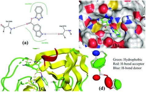 The Docking Pose For Most Active Molecule 1 Inside The Active Site Of