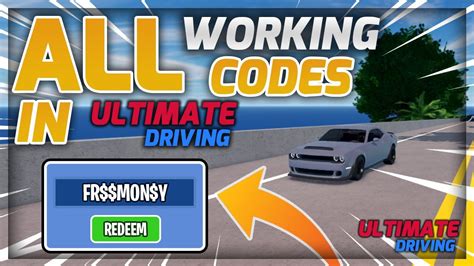 All Working Codes In Ultimate Driving Roblox Ultimate Driving Youtube