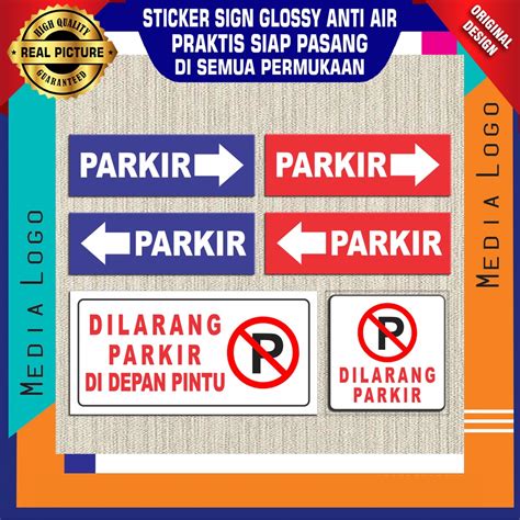 Jual STICKER SIGN PARKIR BAHAN VINYL ANTI AIR LAMINATING GLOSSY