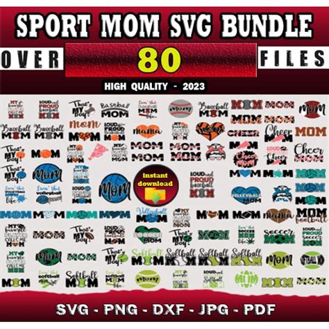 80 Sport Mom Svg Bundle Svg Png Dxf Eps Pdf Files For Inspire Uplift