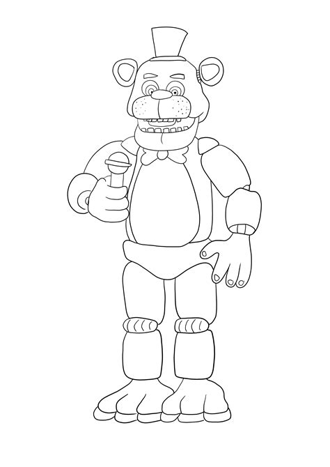 Disegno Di Freddy The Fazbear Da Colorare Gratis Per I Bambini