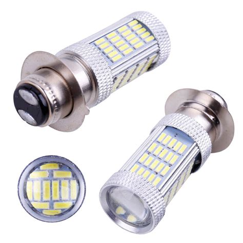 2X H6M LED Headlight 92SMD White Hi Lo Beam P15D Motorcycle DRL Fog