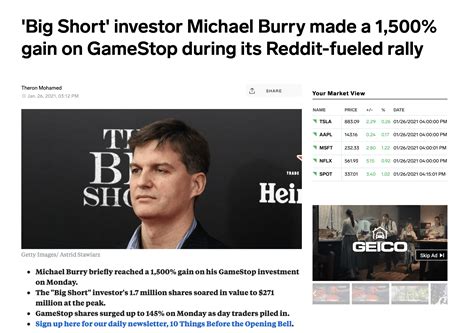 Business Insider Big Short Investor Michael Burry Made A 1500 Gain